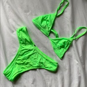 High waisted neon bikini